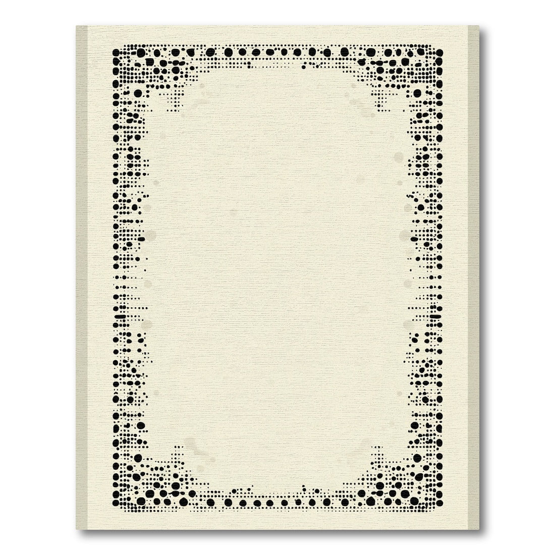 Black Dot Border Abstract Rectangle Rug