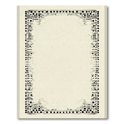 Black Dot Border Abstract Rectangle Rug