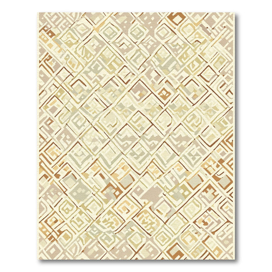 Earthy Geometric Diamond Lattice Rug