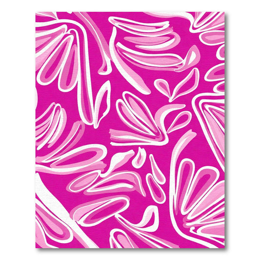 Pink Abstract Petal Swirls Rug