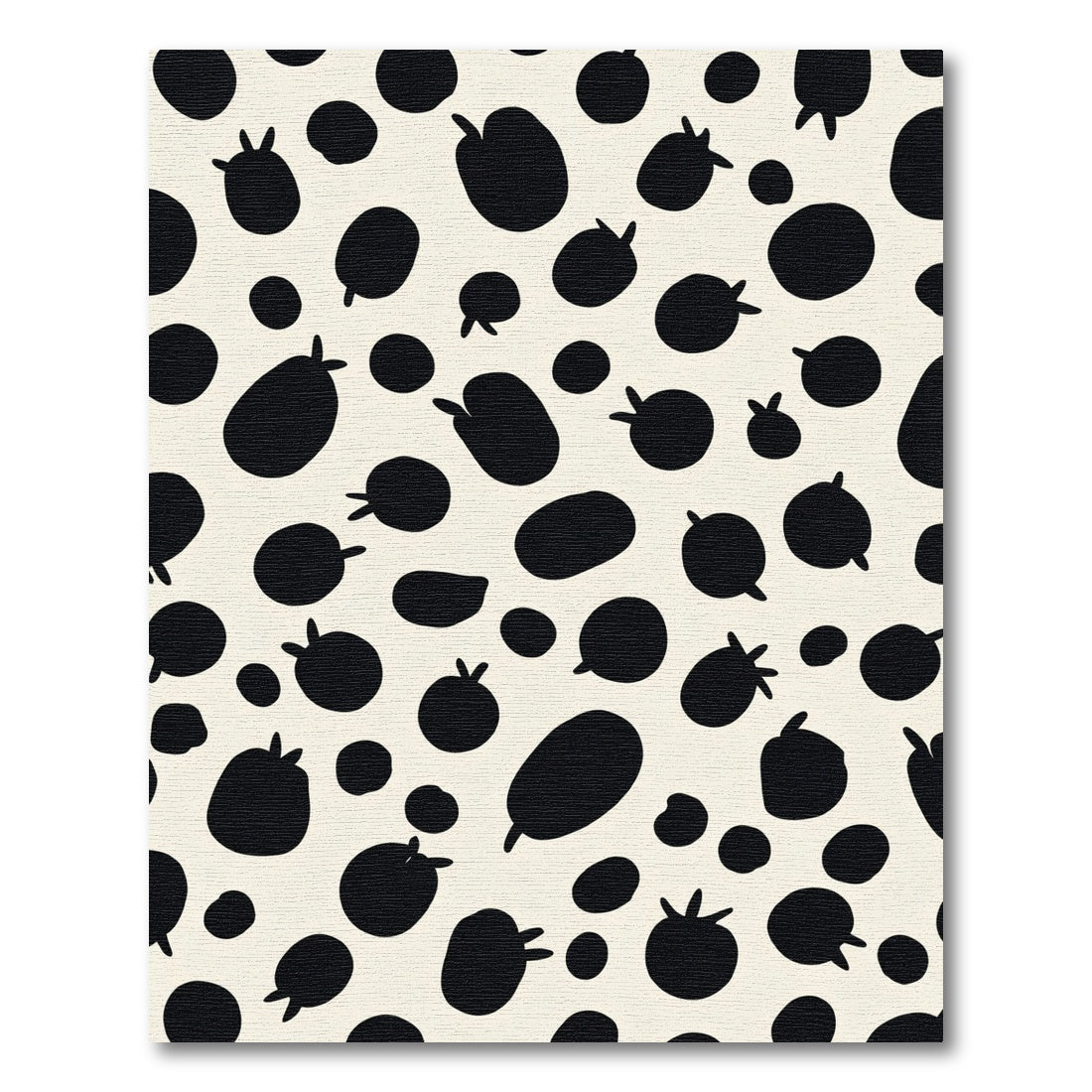 Cream and Black Polka Dot Cluster Rug