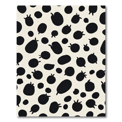 Cream and Black Polka Dot Cluster Rug