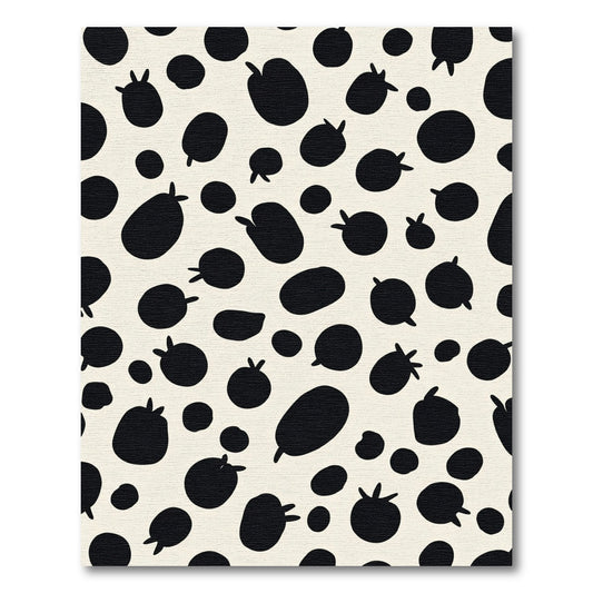 Cream and Black Polka Dot Cluster Rug