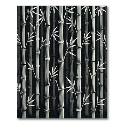 Monochromatic Bamboo Forest Grove Rug