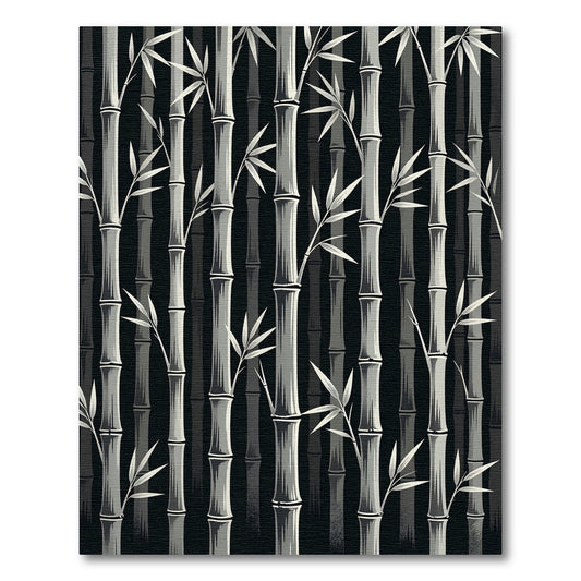 Monochromatic Bamboo Forest Grove Rug