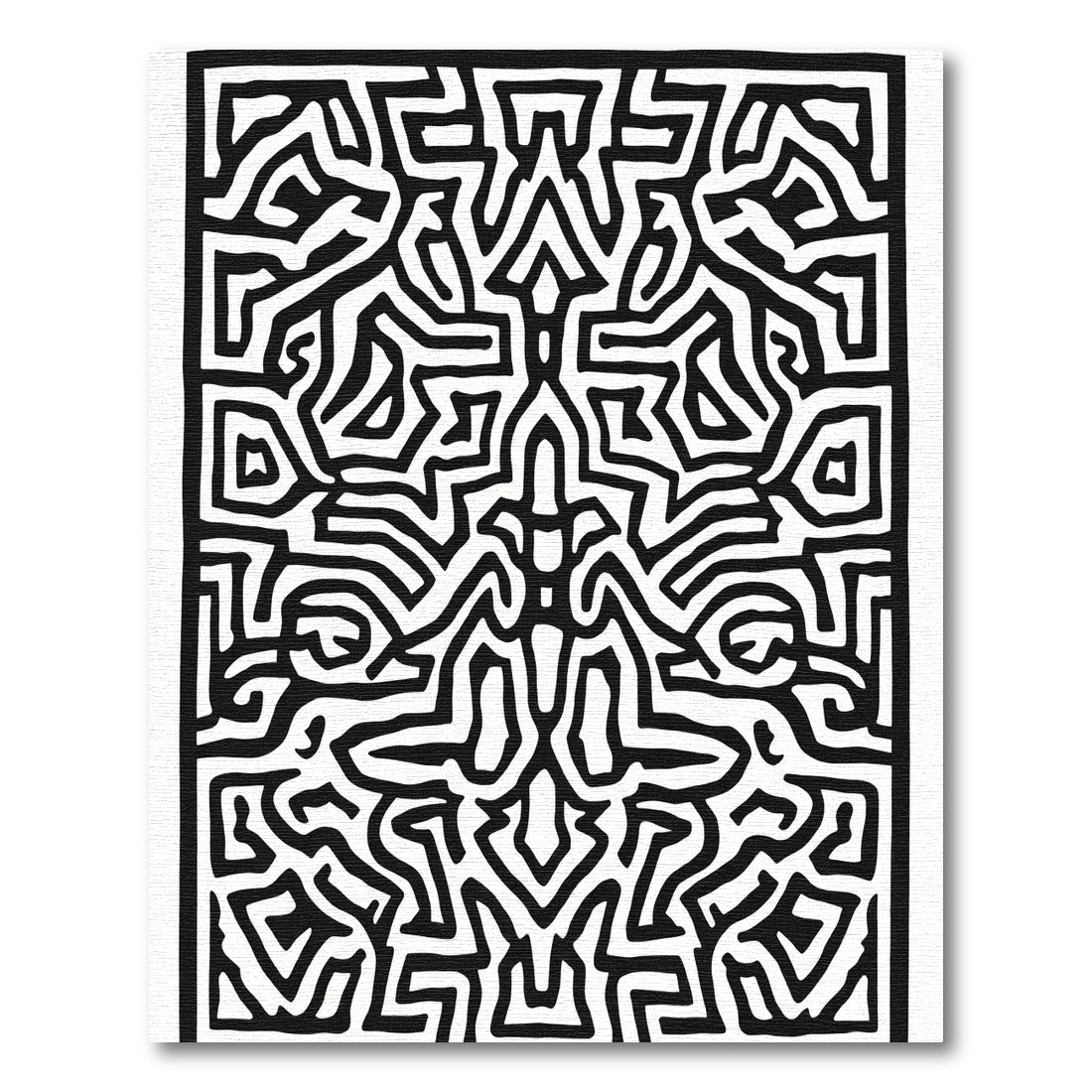 Bold Black Optical Illusion Line Rug
