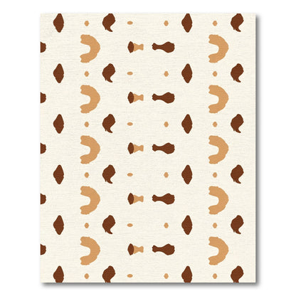 Neutral Brown Abstract Spots Rug