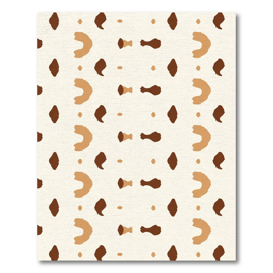 Neutral Brown Abstract Spots Rug