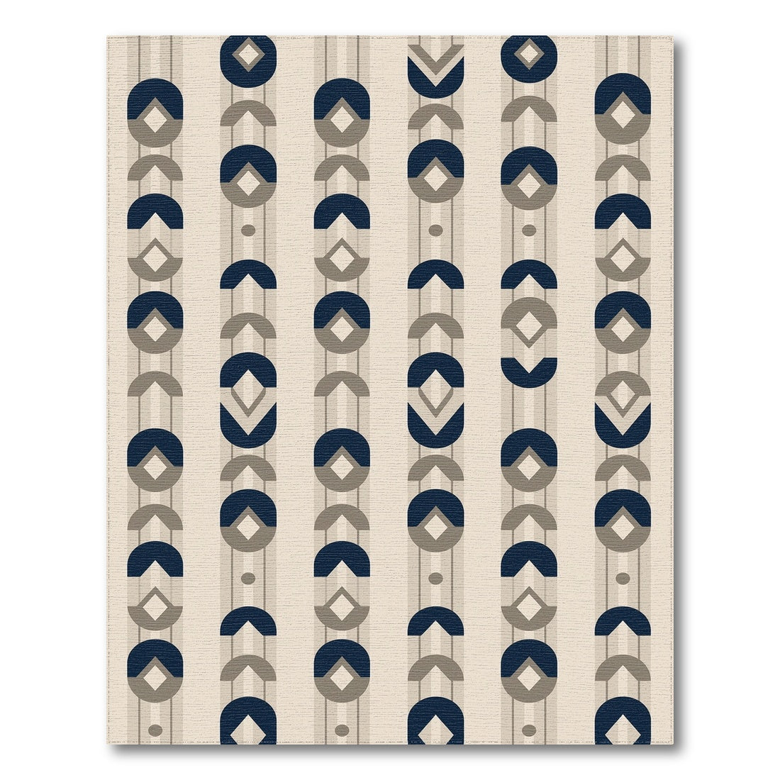 Geometric Modern Navy Geometric Area Rug