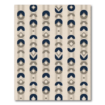 Geometric Modern Navy Geometric Area Rug