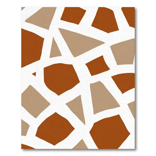 Terracotta Tan Geometric Fragment Rug