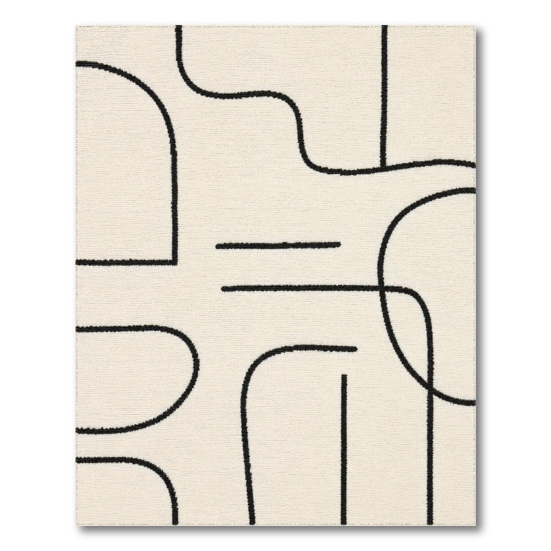 Geometric Modern Black and White Black White Abstract Geometric Area Rug