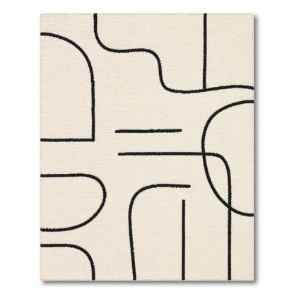 Geometric Modern Black and White Black White Abstract Geometric Area Rug