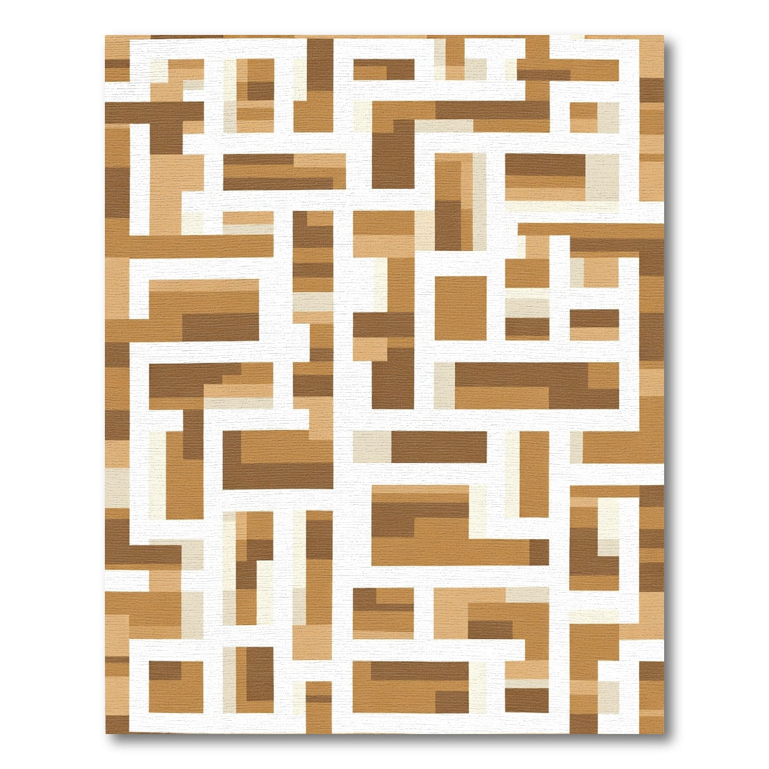 Geometric Wood Grain Maze Rug