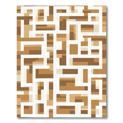 Geometric Wood Grain Maze Rug