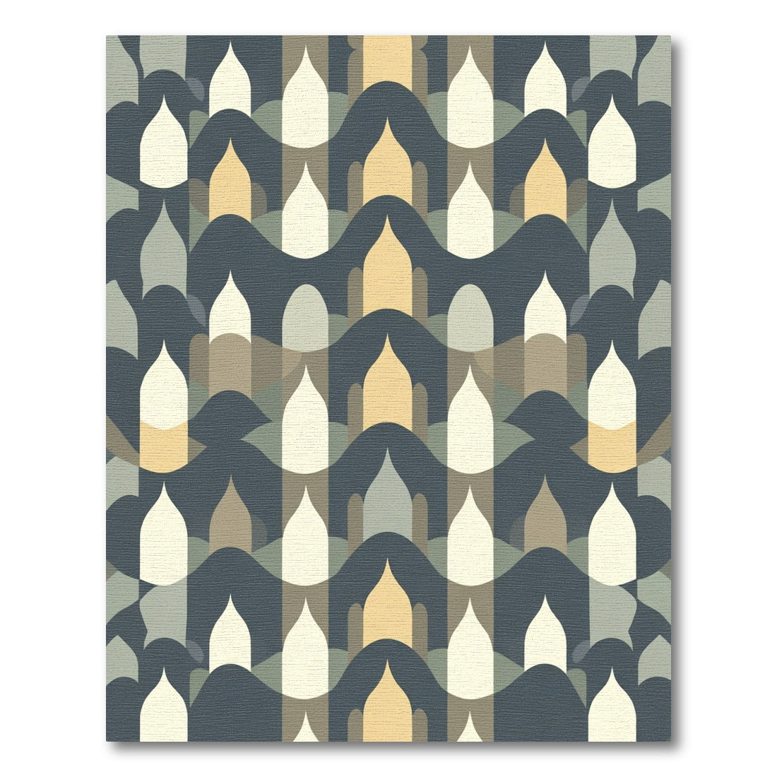 Abstract Golden Umber Wave Arch Rug