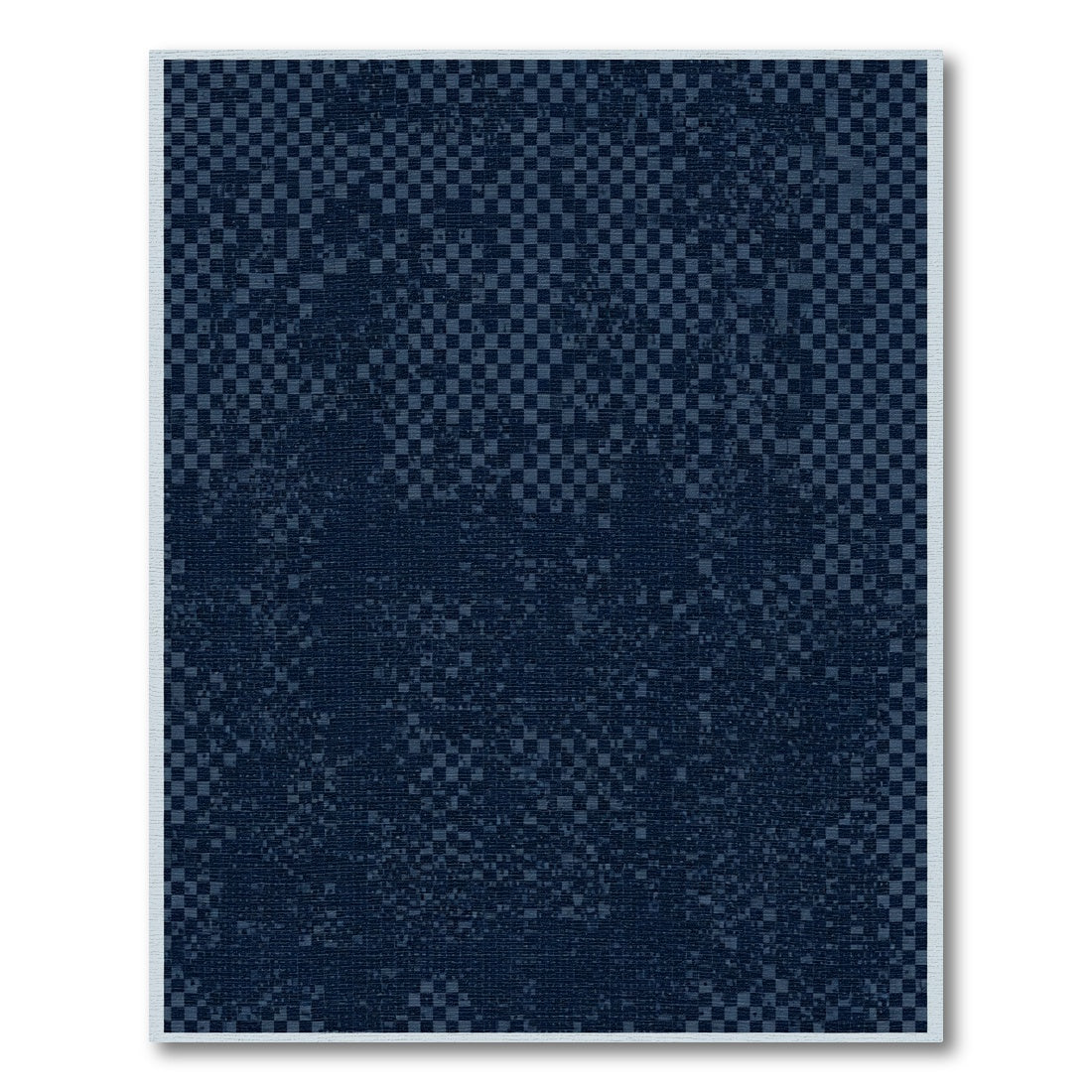 Deep Blue Checkerboard Gradient Rug