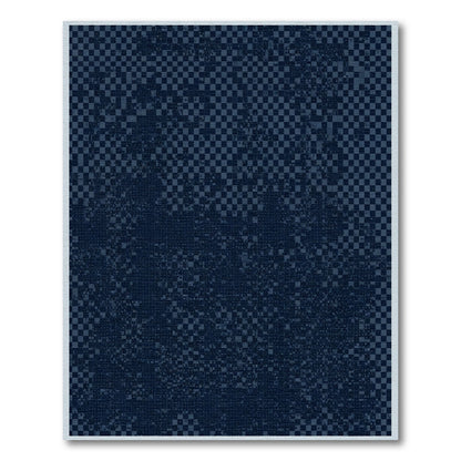 Deep Blue Checkerboard Gradient Rug