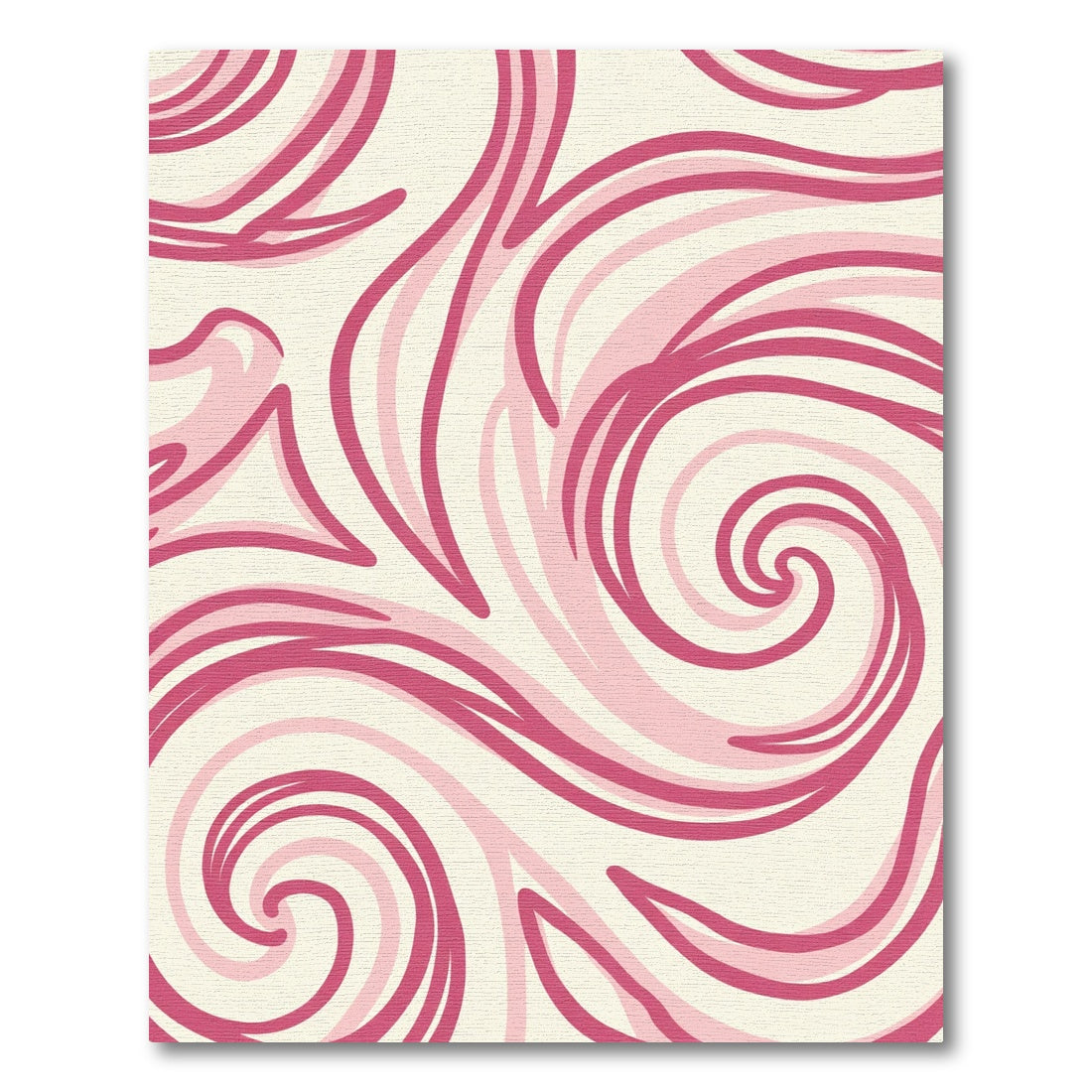 Crimson Rose Swirls Abstract Rug