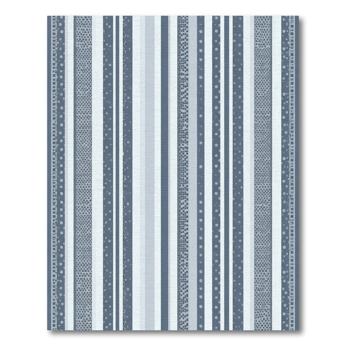 Serene Blue Striped Collage Rug