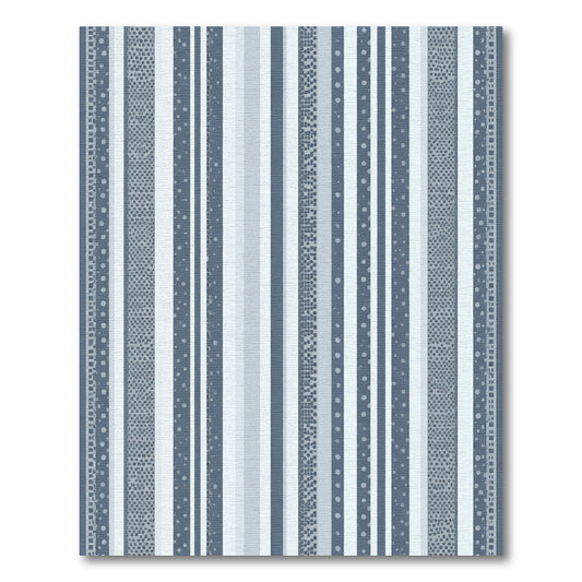 Serene Blue Striped Collage Rug