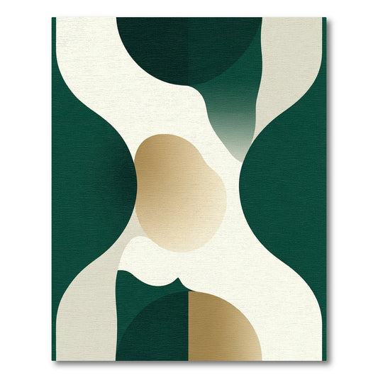 Emerald Gold Amorphous Organic Flow Rug
