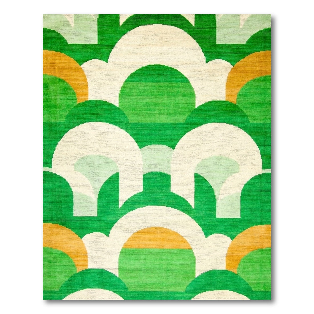 Green Geometric Arch Area Rug
