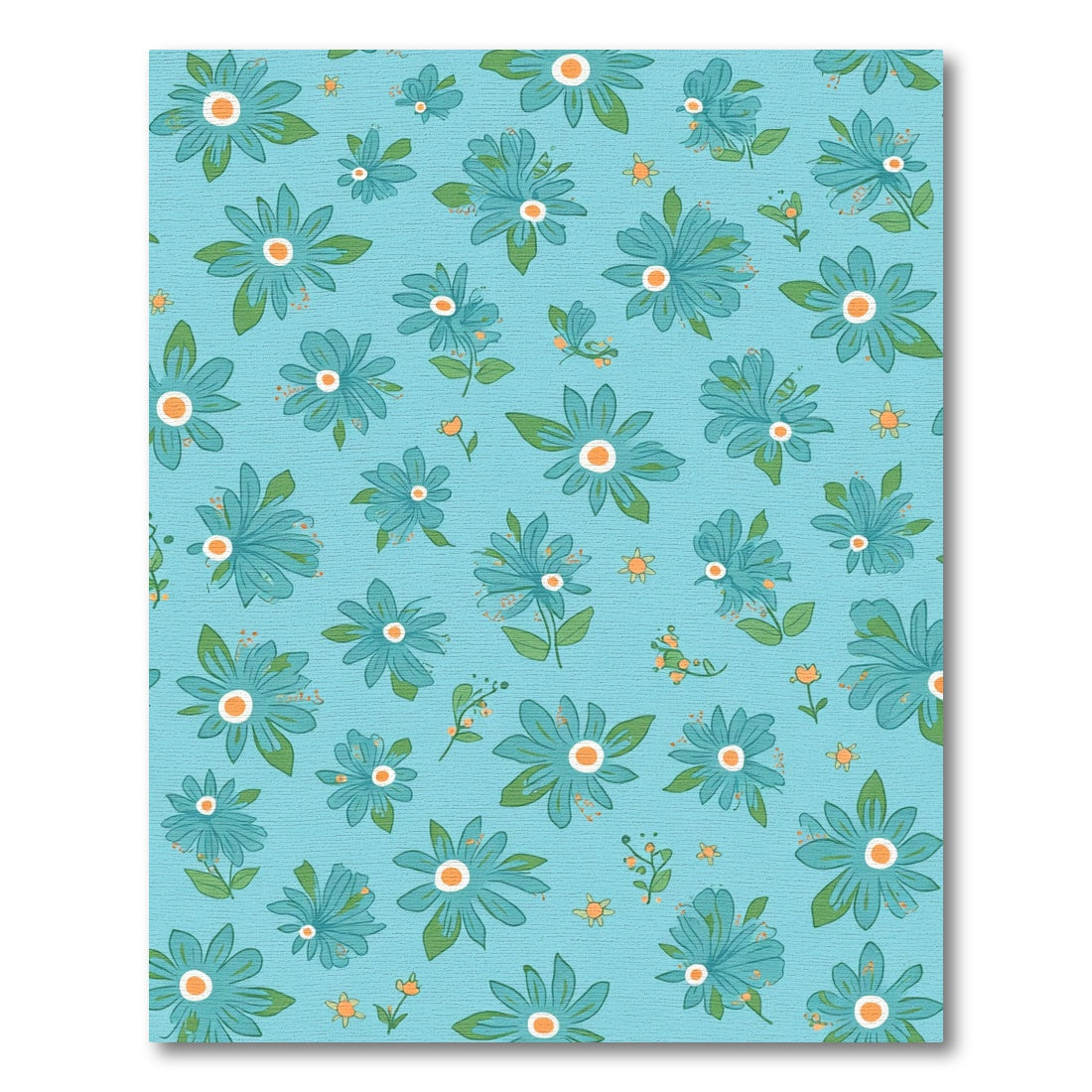 Aqua Blue Daisy Garden Rug