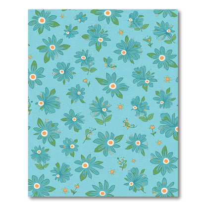 Aqua Blue Daisy Garden Rug