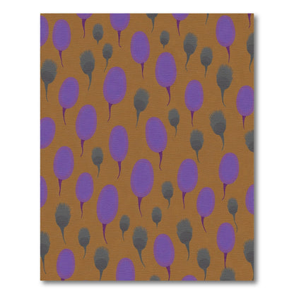 Purple Gray Abstract Floral Pattern Rug