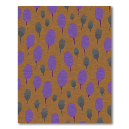 Purple Gray Abstract Floral Pattern Rug