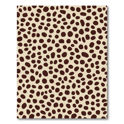 Cream Brown Spotted Animal Print Rug