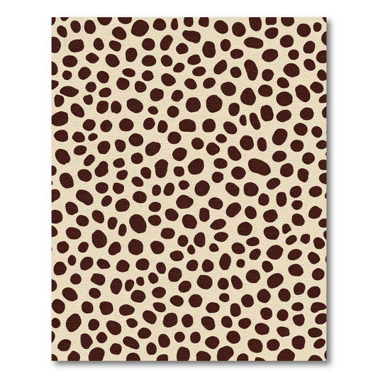 Cream Brown Spotted Animal Print Rug