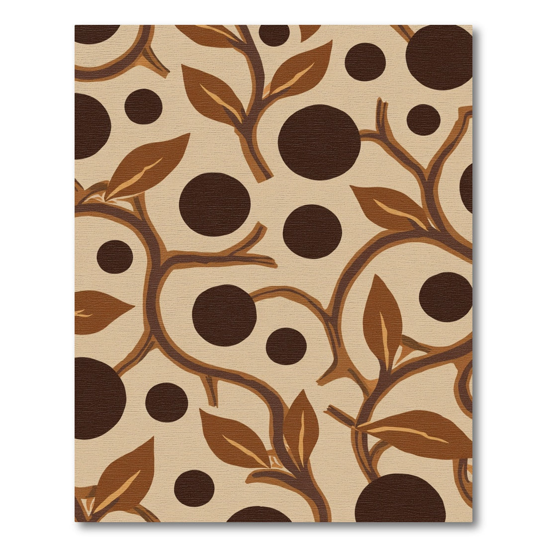 Woodland Brown Circles Leaf Trail Rug