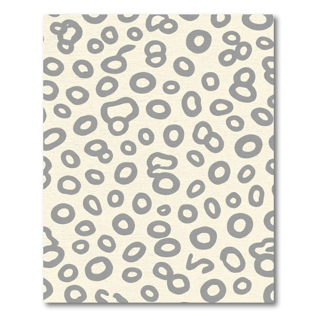 Gray Cream Abstract Circles Composition Rug