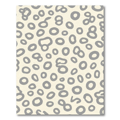 Gray Cream Abstract Circles Composition Rug