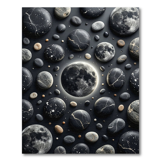 Dark Cosmic Pebble Celestial Collection Rug