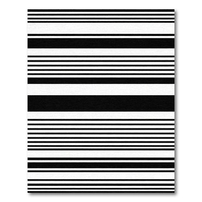 Bold Black White Stripe Arrangement Rug