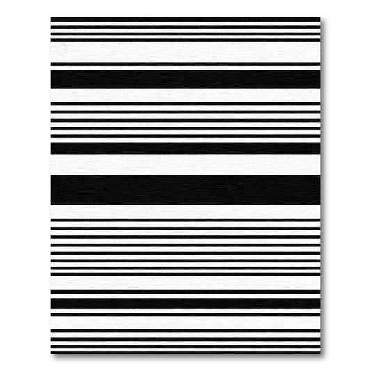 Bold Black White Stripe Arrangement Rug