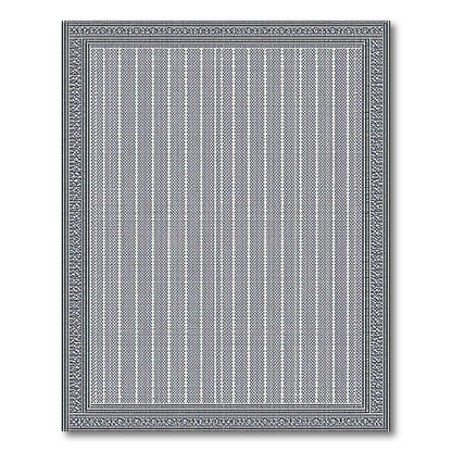 Black White Geometric Striped Area Rug
