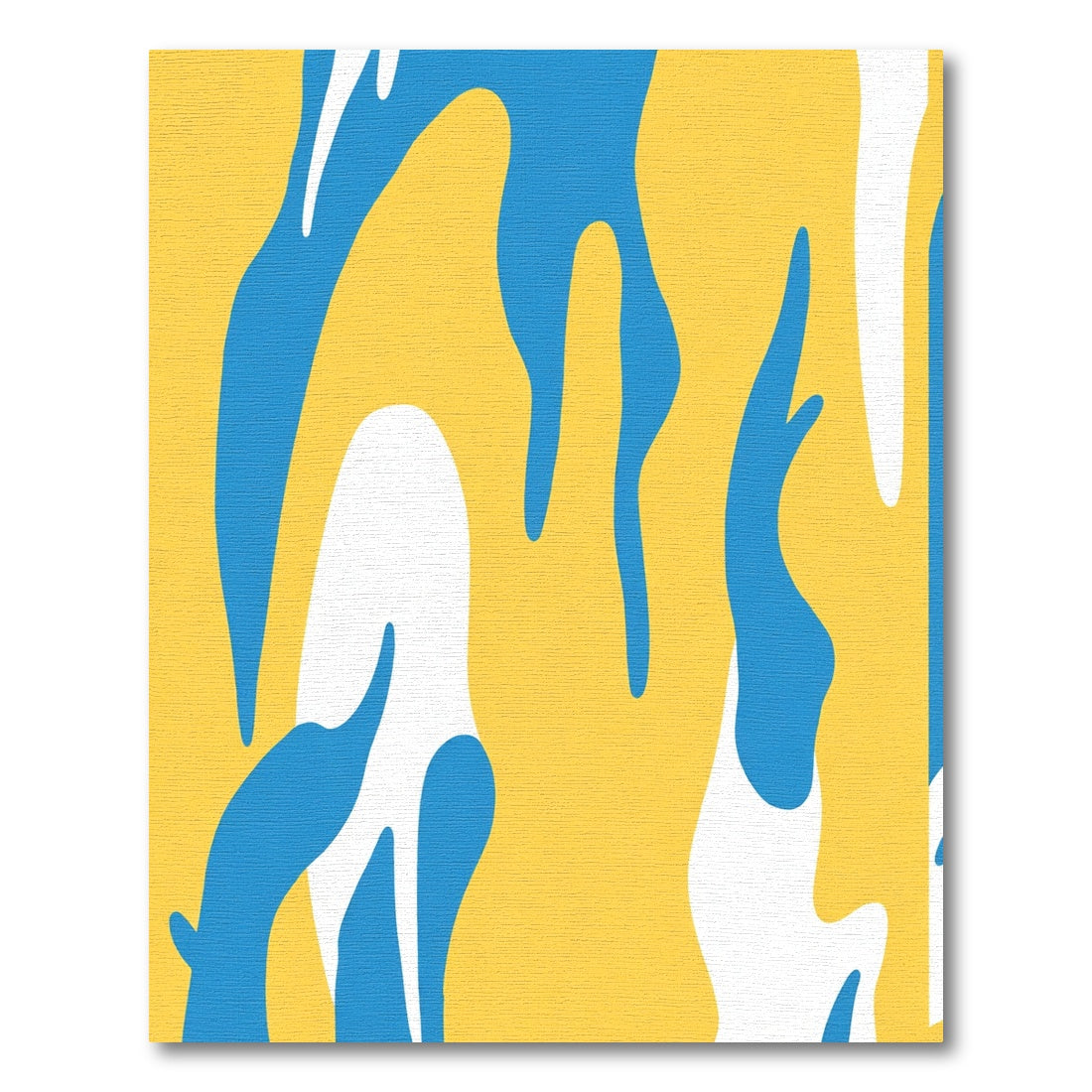 Abstract Blue White Yellow Organic Flow Rug