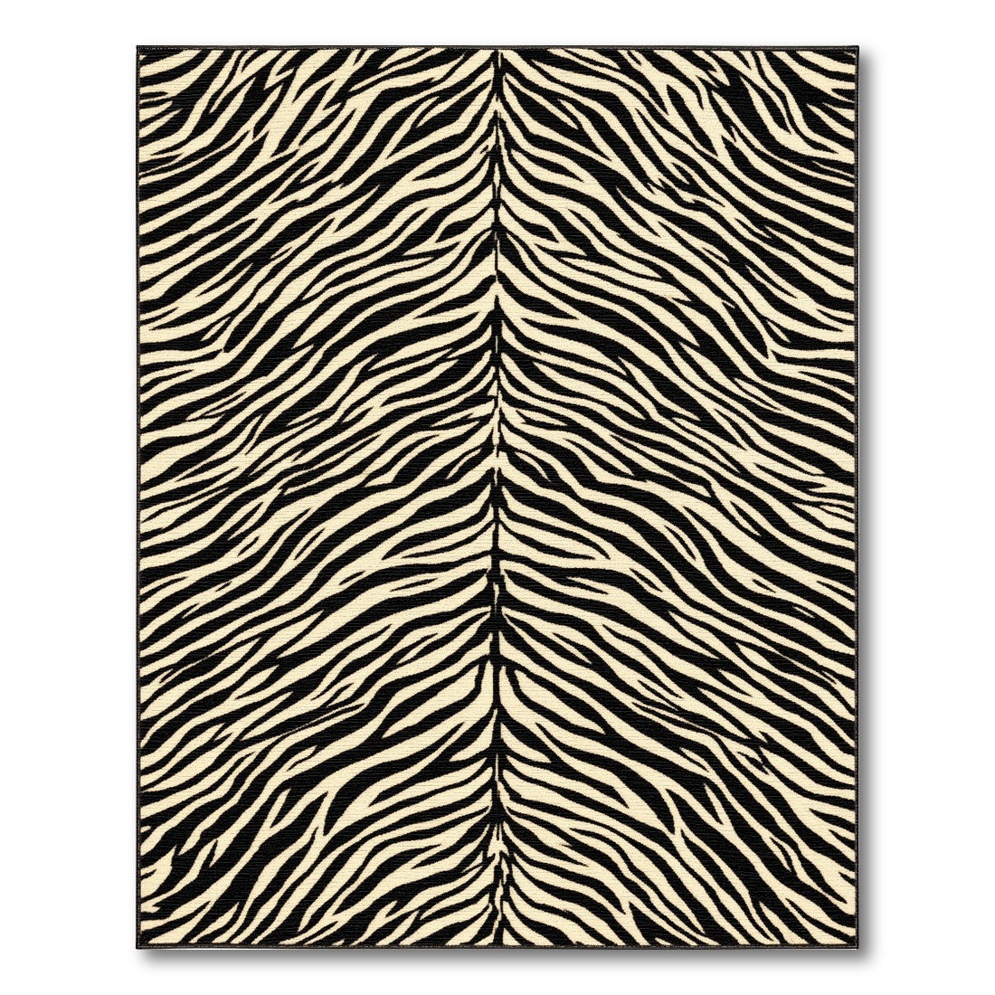 Geometric Modern Black and White Zebra Stripe Black White Area Rug