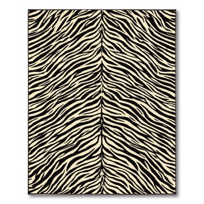 Geometric Modern Black and White Zebra Stripe Black White Area Rug