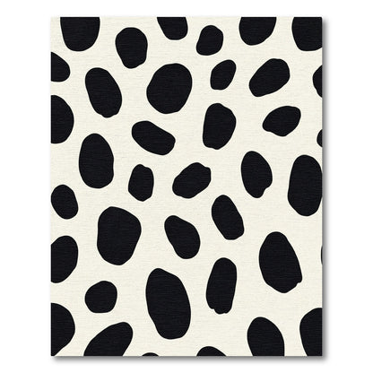 Neutral Black Spots Abstract Rug