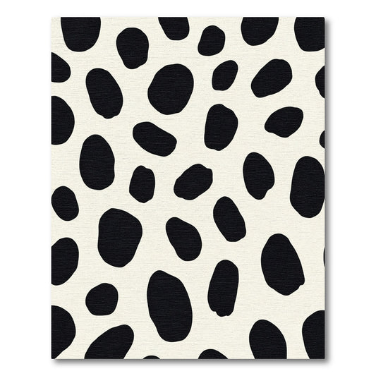 Neutral Black Spots Abstract Rug