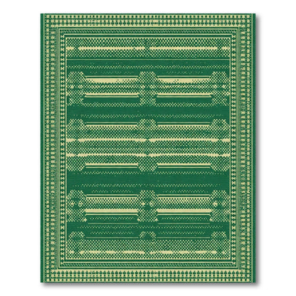Emerald Green Geometric Abstract Rug