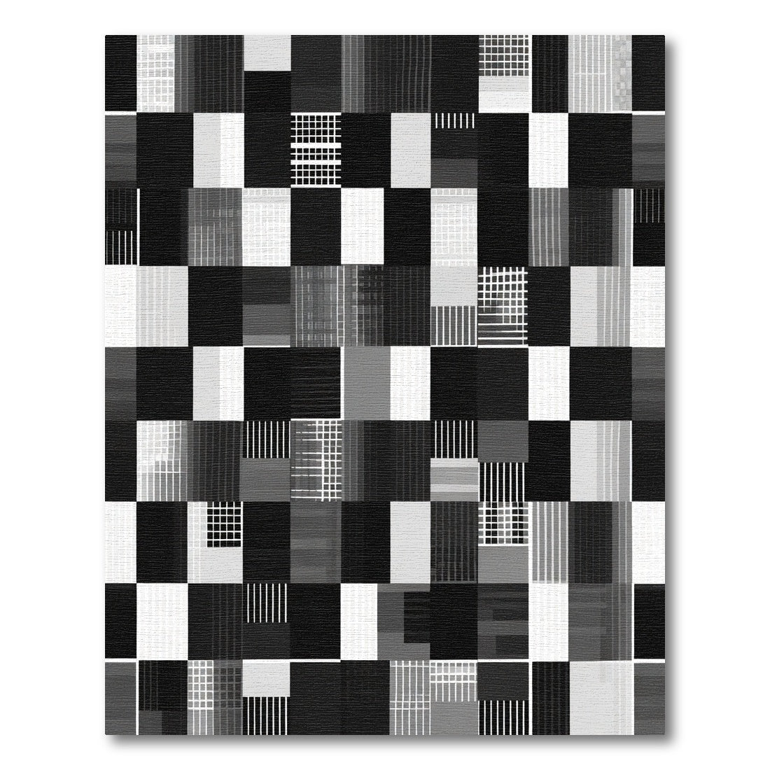 Monochromatic Grid Abstract Blocks Rug