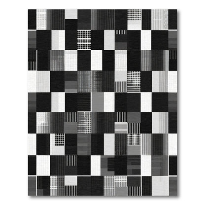 Monochromatic Grid Abstract Blocks Rug