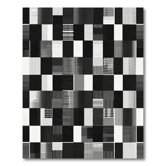 Monochromatic Grid Abstract Blocks Rug