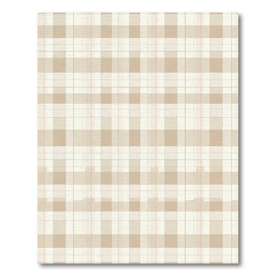 Seaside Tan Plaid Squares Rug